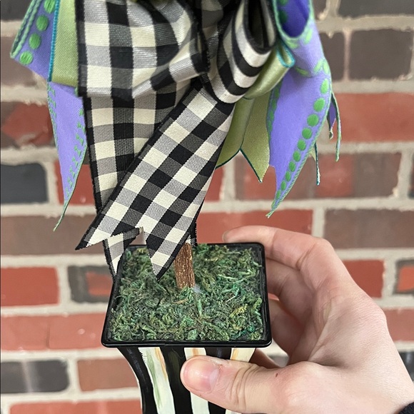 MacKenzie-Childs Green Topiary with Ribbon Accents - Picture 6 of 7